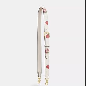 Strawberry Print White Reversible Strap